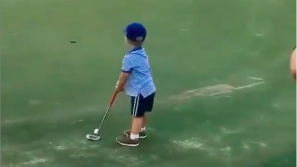 Little Golfer makes putting look EASY to the delight of golf fans!